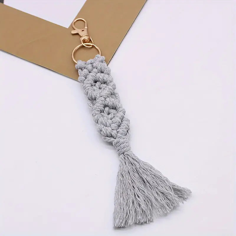 1pc, Cotton Rope Hand-woven Keychain Pendant Creative Keychain