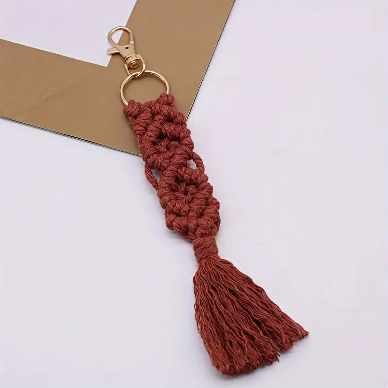 1pc, Cotton Rope Hand-woven Keychain Pendant Creative Keychain