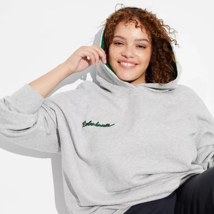 Women's Oversized Graphic Hoodie Sweatshirt "Rebalance" - Wild Fable™ Heather Gray L