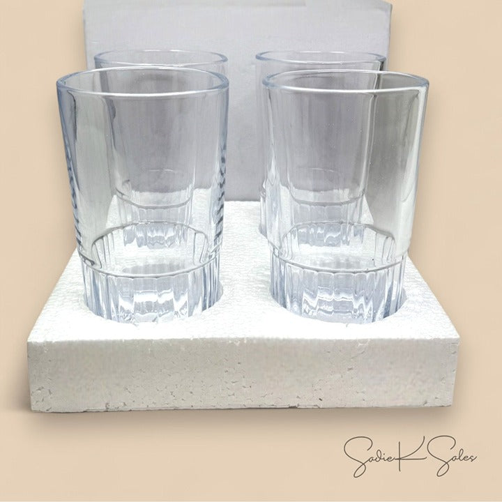 4pk 12.8oz Tall Fluted Glass Tumbler Set Clear – Hearth & Hand Magnolia
