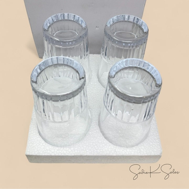 4pk 12.8oz Tall Fluted Glass Tumbler Set Clear – Hearth & Hand Magnolia
