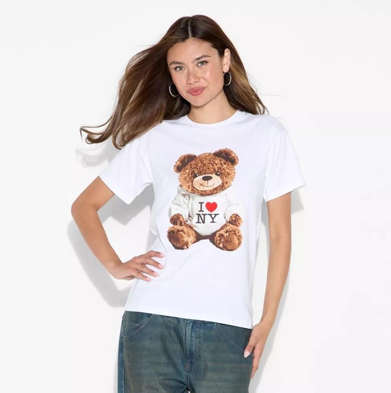 Women's NYC Bear Short Sleeve Graphic T-Shirt - White 2X