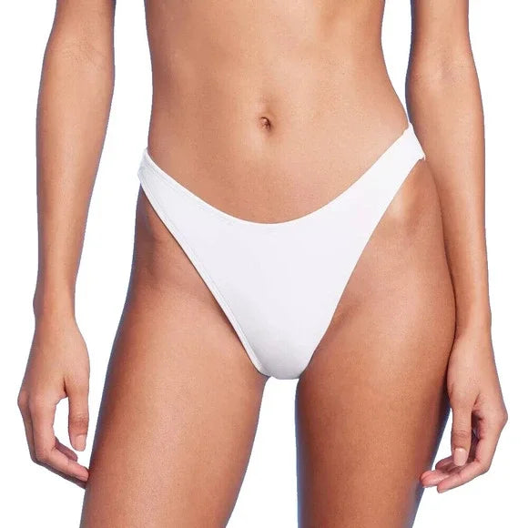 Womens High Leg Extra Cheeky Bikini Bottom Wild Fable White Size S (4-6)