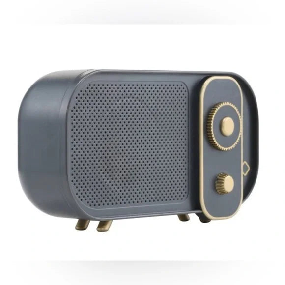 Retro Speaker: Vivitar Bluetooth Wireless Portable, Gray, 5-Hour Battery Life