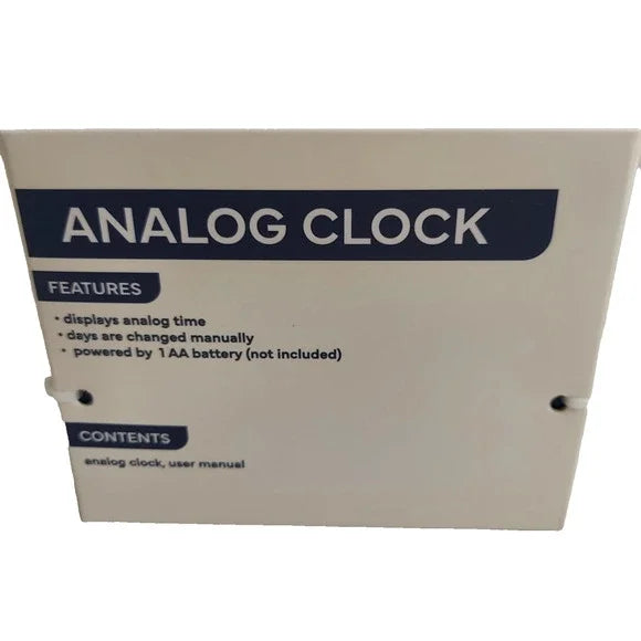 Vivitar Analog Clock Blue Retro Look Flip Date Desk Office Shelf Battery Power