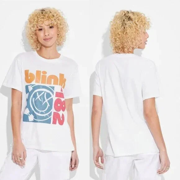 Women's Blink 182 Short Sleeve Graphic T-Shirt - White L
