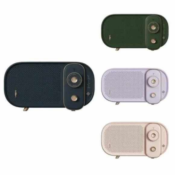 Retro Speaker: Vivitar Bluetooth Wireless Portable, Gray, 5-Hour Battery Life