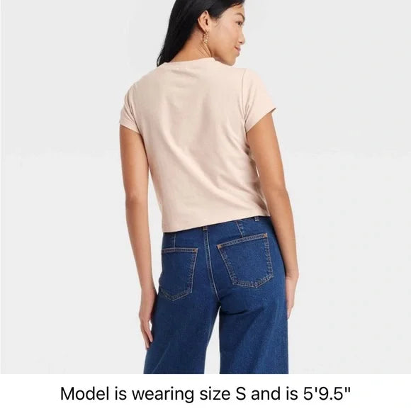 Women's Miller Eagle Short Sleeve Graphic Baby T-Shirt - Beige L