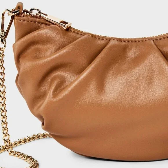 NEW Croissant Crossbody Bag - A New Day™ Brown: Shell