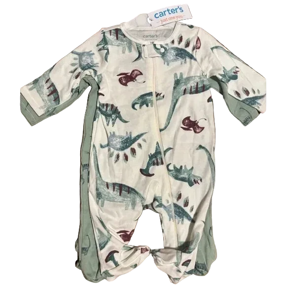 Carter's Just One You® Baby Boys' 2pk Sleep N' Play - 2 Way Zipper - Green - 3M