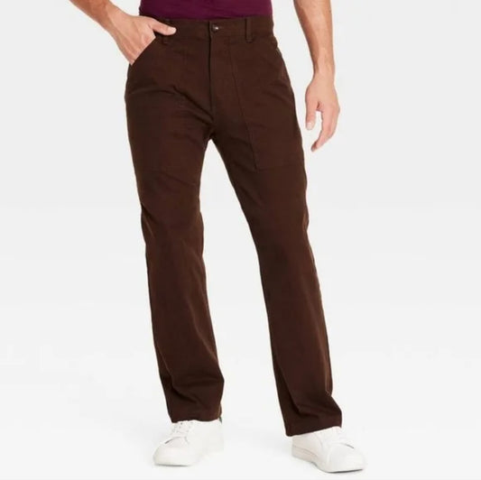 Men's Straight Leg Utility Pants - Goodfellow & Co™ - Size: 33x32 Color: Brown