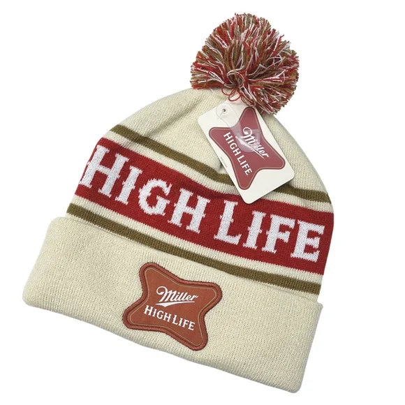 Men's Miller High Life Beanie - Red/Beige