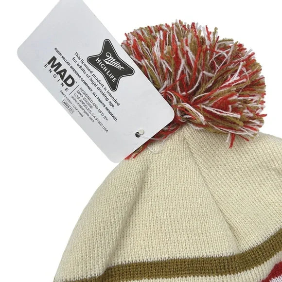 Men's Miller High Life Beanie - Red/Beige