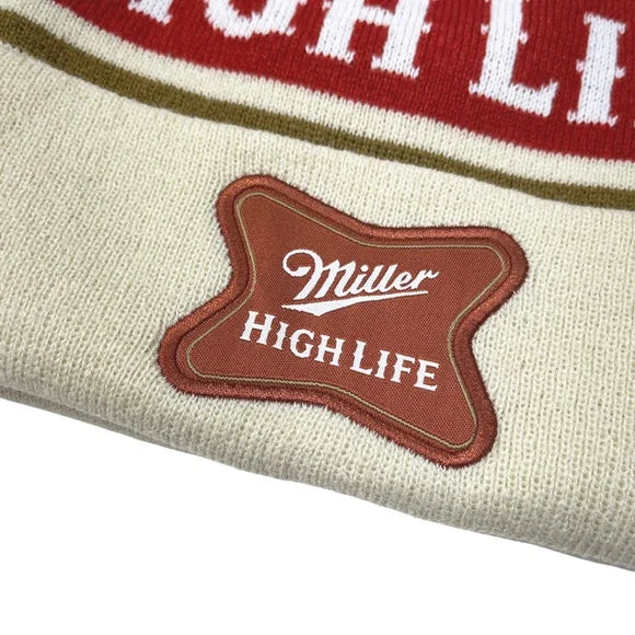 Men's Miller High Life Beanie - Red/Beige