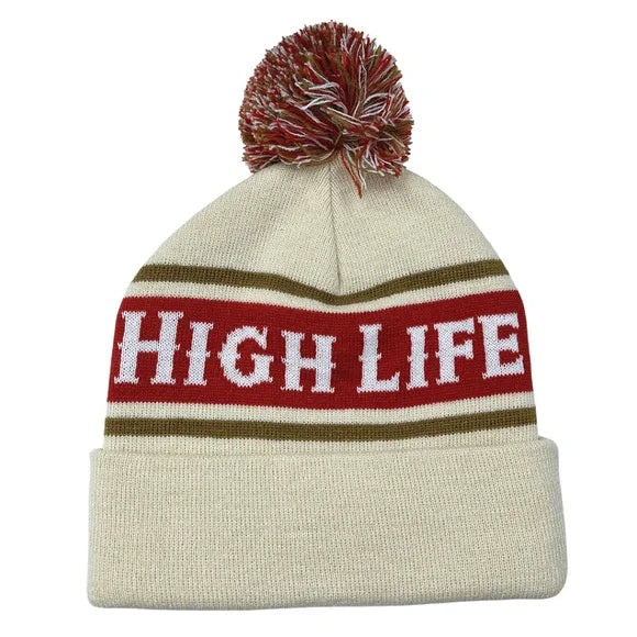 Men's Miller High Life Beanie - Red/Beige