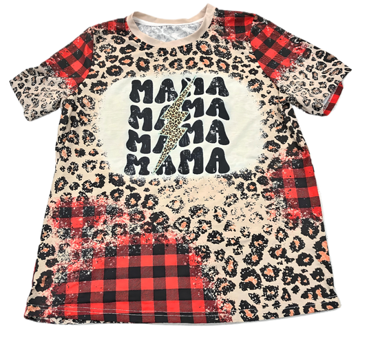 "Mama" Leopard Print T-Shirt - Women's Large