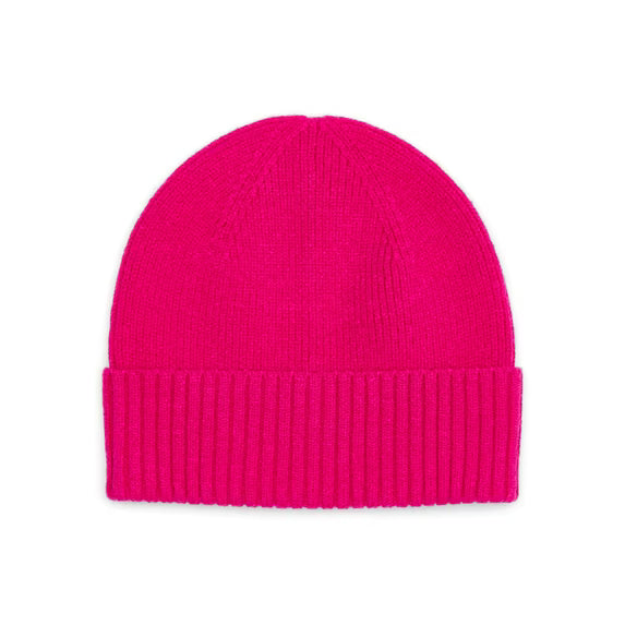 Time and Tru Women's Ribbed Beanie, One Size, Festive Fuchsia