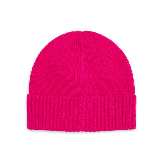 Time and Tru Women's Ribbed Beanie, One Size, Festive Fuchsia