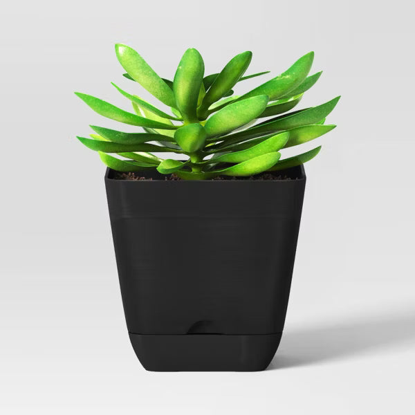 Square Indoor Outdoor Planter Pot Black 6"x6" - Room Essentials™