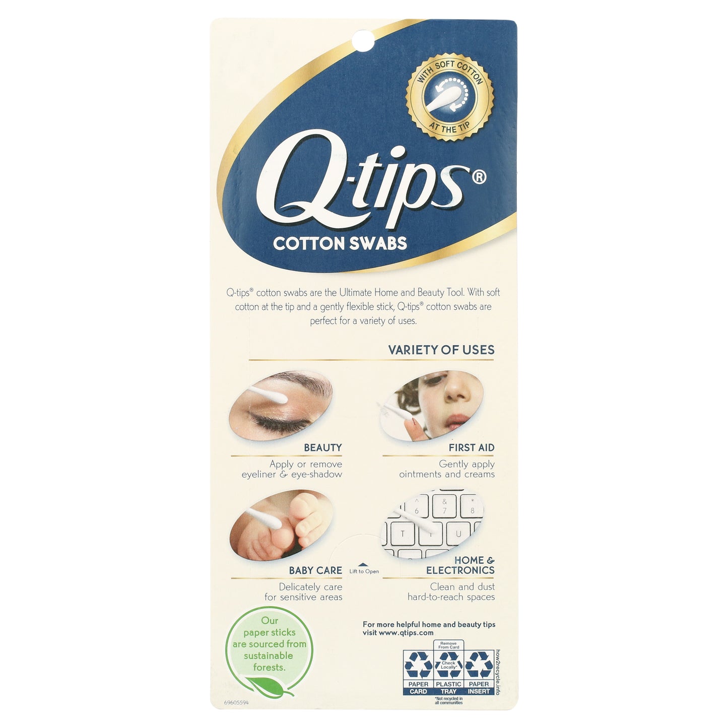 Q-tips Cotton Swabs Original 625 Count