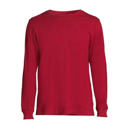 George Men's Crewneck Tee with Long Sleeves - Red Small