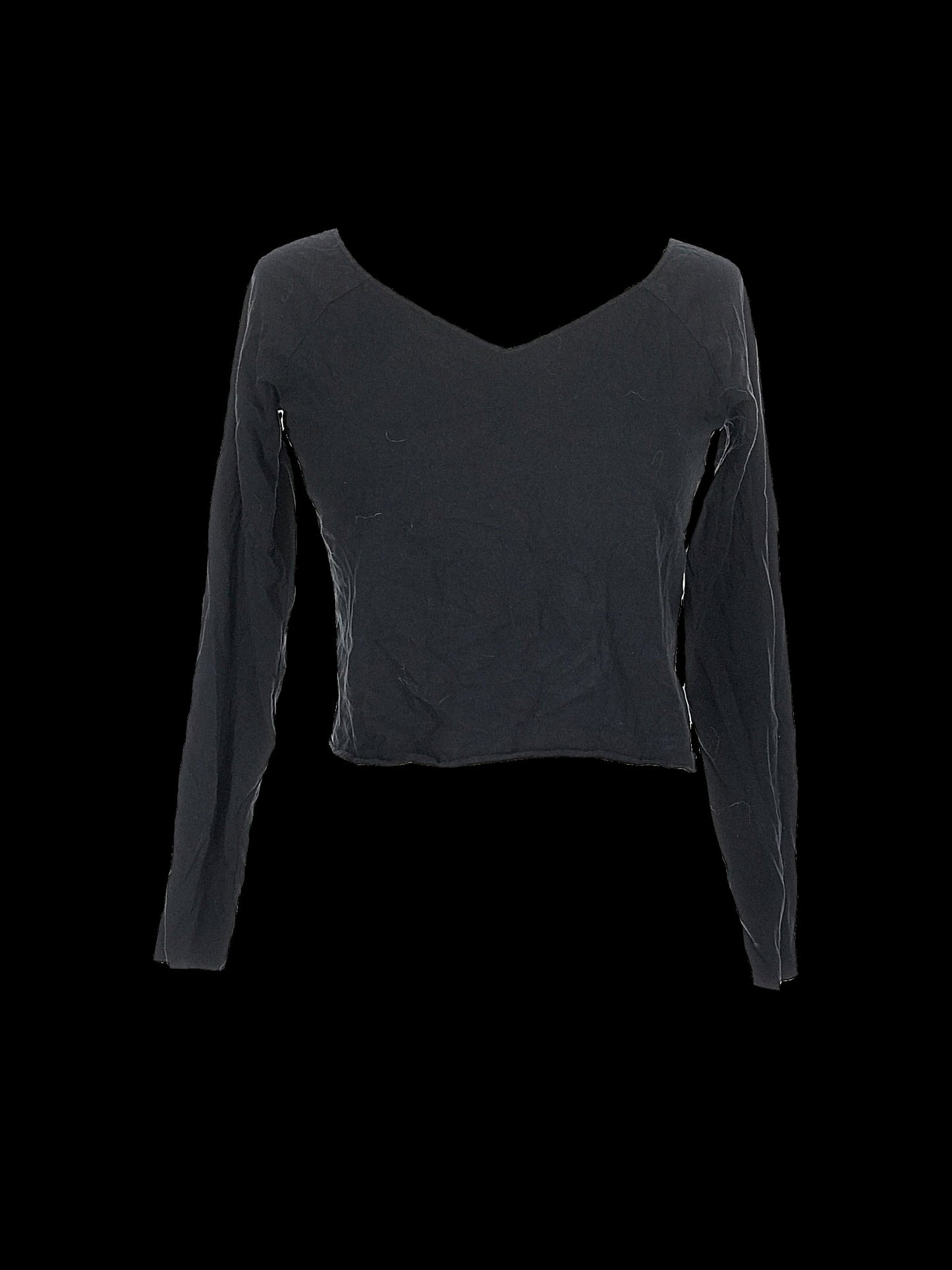 Women's Long Sleeve V-Neck T-Shirt - Wild Fable™ Black L