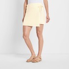 Women's High-Rise Sweater Wrap Mini Skirt - Future Collective Cream M
