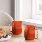 15.22oz Glass Mug Orange with Pink Handle - Room Essentials™: Dishwasher-Safe Drinkware for Hot or Cold Beverages