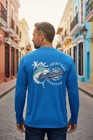 Margaritaville Men's Blue Long Sleeve UV Shirt Water Resistant Wicki - Size: Medium