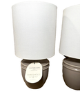 Set of 2 - Mini Ceramic Table Lamp Gray - Threshold™: Modern Polyester Shade, 1-Way Switch, E26 Base