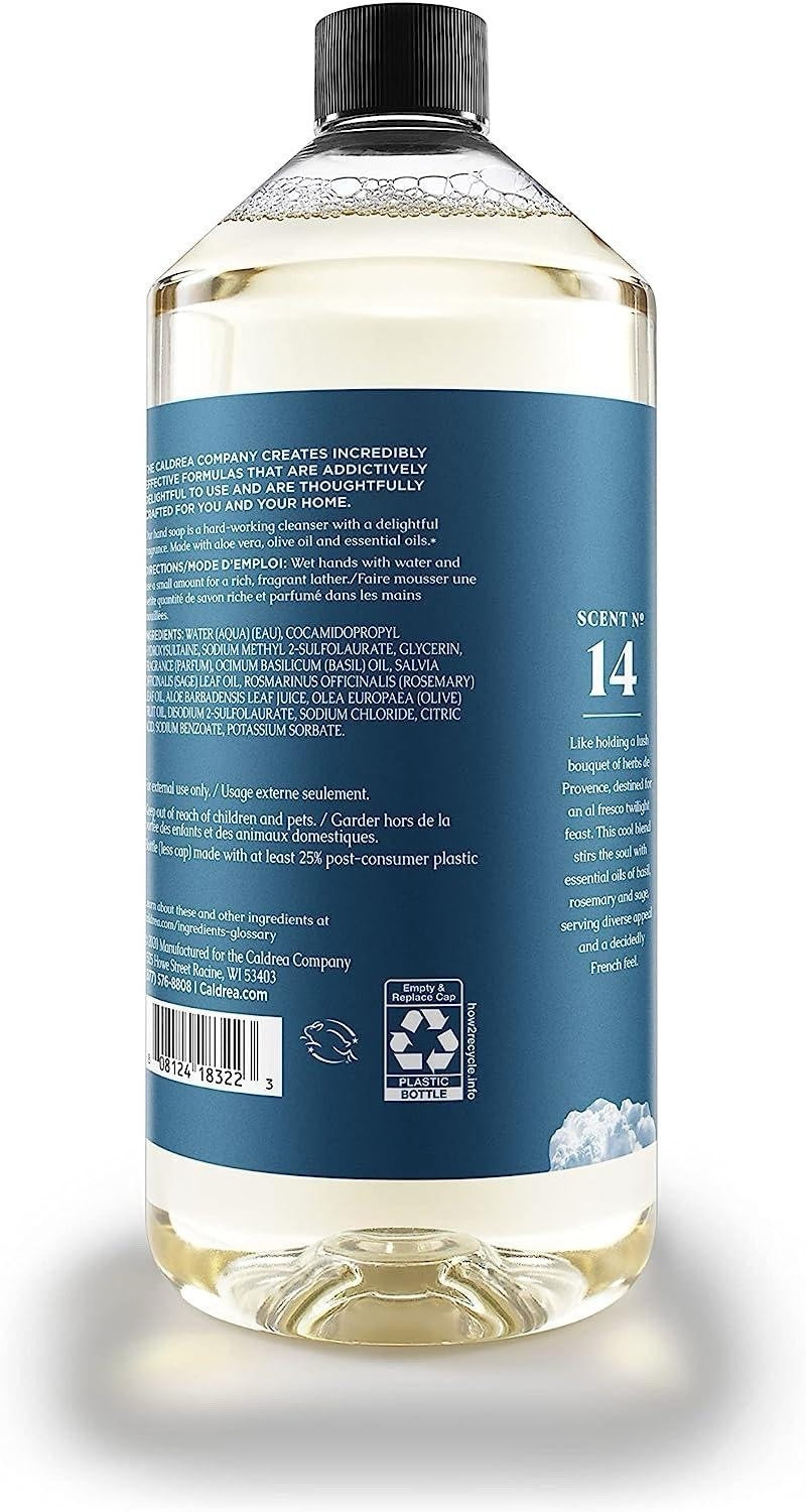 Caldrea Basil Blue Sage Hand Soap REFILL 32 FL OZ (1 QT)