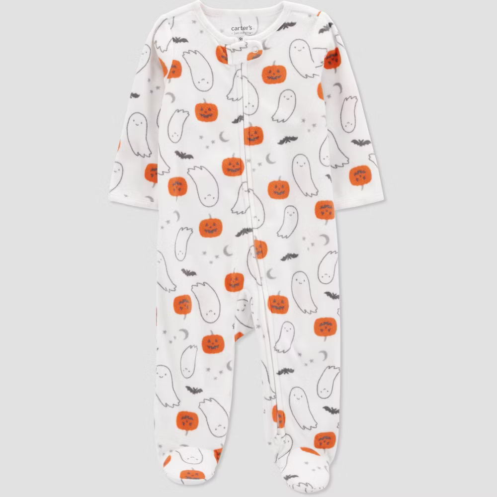 Newborn Carter's Just One You Baby Jack O Lanterns Sleep N' Play - White