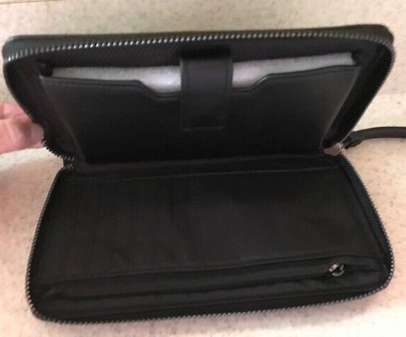 Brand New No Boundaries SLG Zip-Around Wristlet-Black Faux Leather