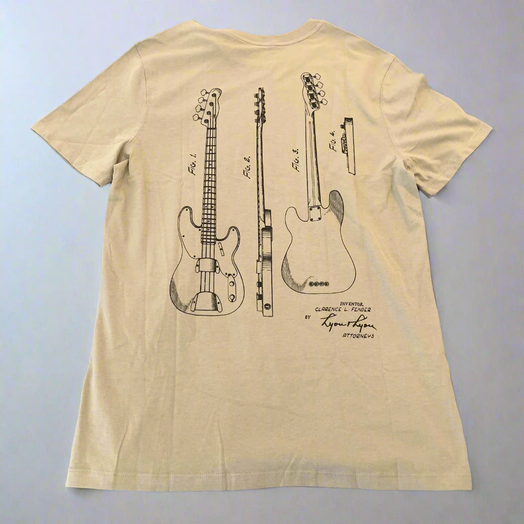 Fender Graphic Tan T-Shirt By Goodfellow & Co Size L 100% Cotton Crewneck