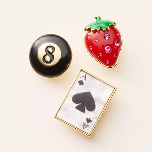 Kate Spade New York x Target 3pk Mixed Novelty Brooch Pin Set