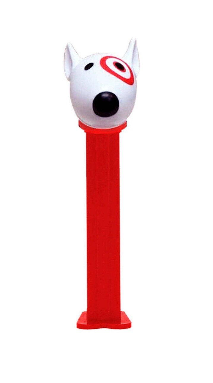 PEZ Bullseye Target Christmas Dog - 2024 Holiday Pez Dispenser - On Cardboard Card