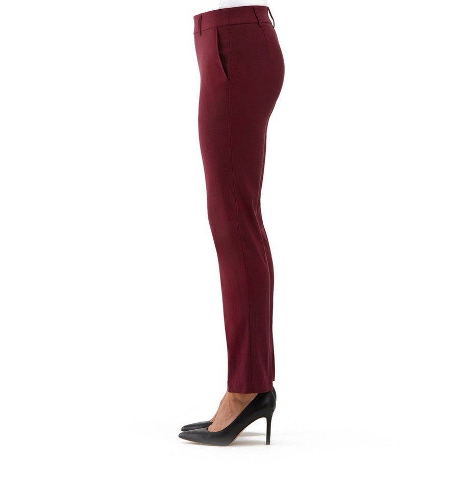 Rafaella Pull-On Belt Loops Functional Pockets Stretch Ankle Pant (Windsor Wine, 4)