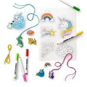 Create-Your-Own Shrink Art Kit - Mondo Llama™: DIY Craft Activity, Includes Markers, Ages 6+, 15 Pieces, Plastic Material
