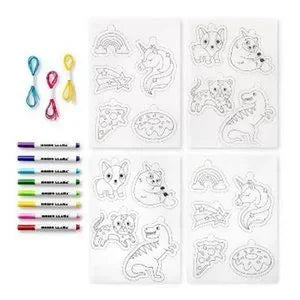 Create-Your-Own Shrink Art Kit - Mondo Llama™: DIY Craft Activity, Includes Markers, Ages 6+, 15 Pieces, Plastic Material