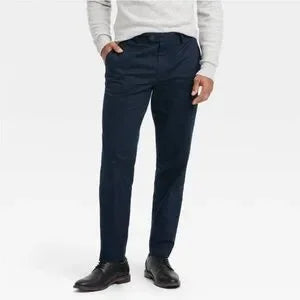 Men's Extended Tab Slim Fit Trousers - Goodfellow & Co™ Navy Blue 32x32