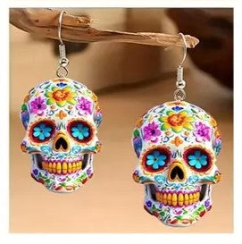 Halloween Acrylic Skull Drop & Dangle Earrings