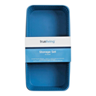 Trueliving Storage Set 6 Count Baskets 4 Small Square 2 large Rectangular Blue