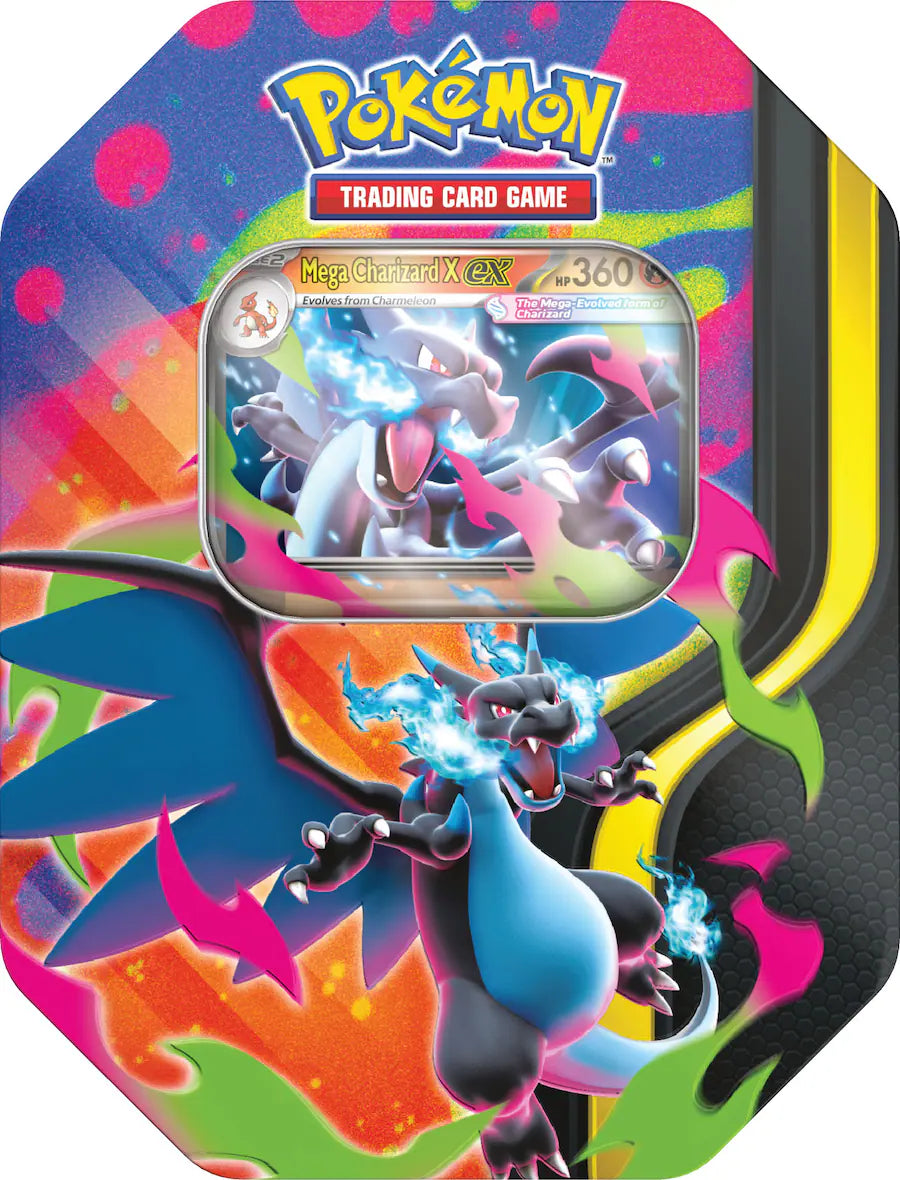 Pokémon - Mega Charizard Tin (1 Tin per Order) - Styles May Vary