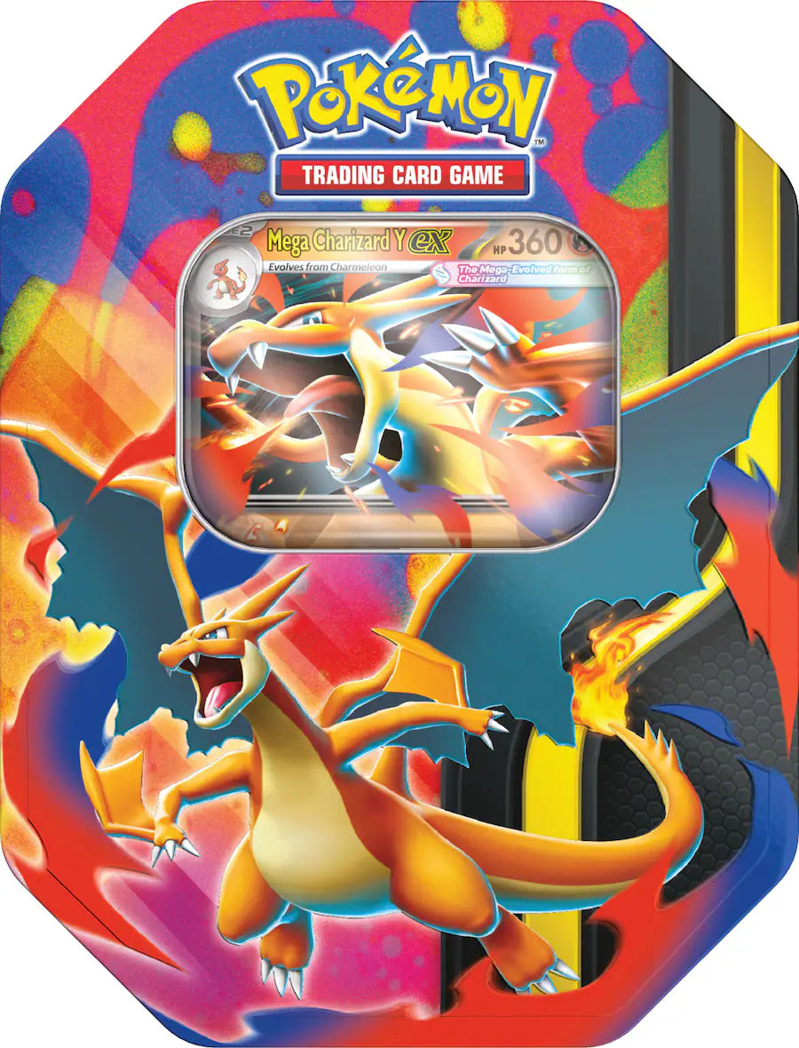 Pokémon - Mega Charizard Tin (1 Tin per Order) - Styles May Vary