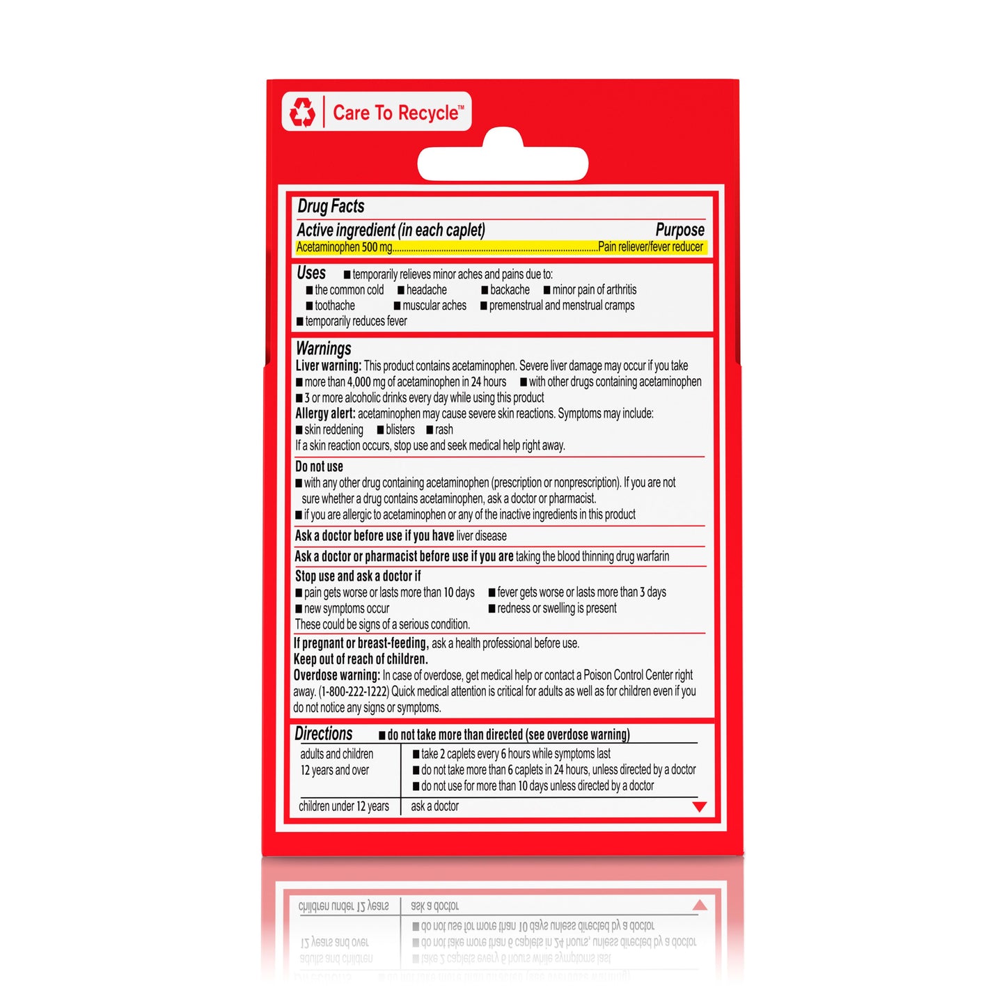 Tylenol Extra Strength 500 mg Acetaminophen Caplets, Travel Size, 6 Ct