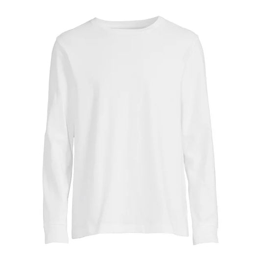 George Men's Crewneck Tee with Long Sleeves - White 3XL